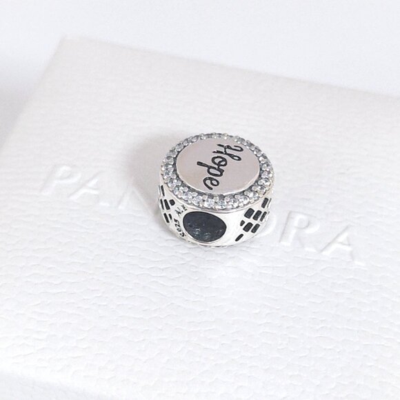 Pandora Pink Ribbon of Hope Charm Bead S925 Silver with box - Picture 5 of 7